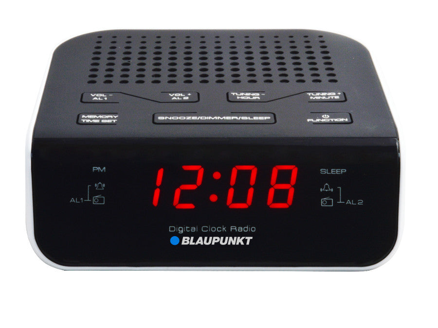 Rádio despertador, relógio digital, alarme, função Snooze, tela LCD grande Blaupunkt CR5WH