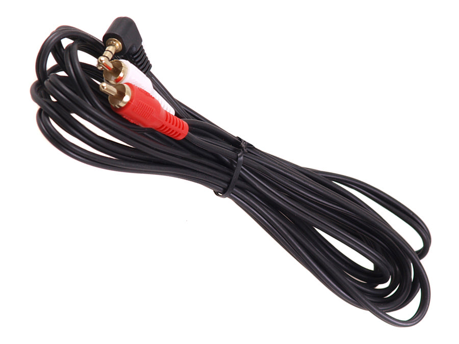 Cable minijack acodado Maclean de 3,5 mm, 2RCA, 3 m, negro, MCTV-825