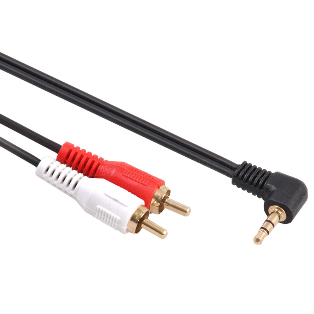 Cable minijack 3,5 mm acodado 2RCA 15 m negro MCTV-828