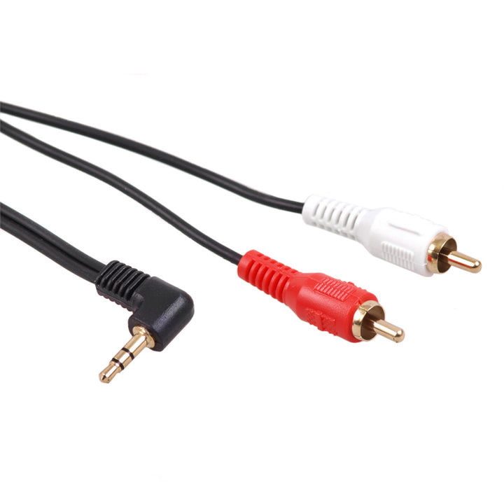 Cable minijack 3,5 mm acodado 2RCA 15 m negro MCTV-828