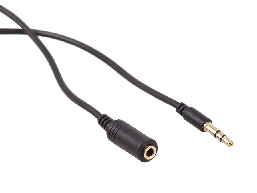 Cable jack 3,5 mm Maclean, clavija-hembra, 5 m, negro, MCTV-821