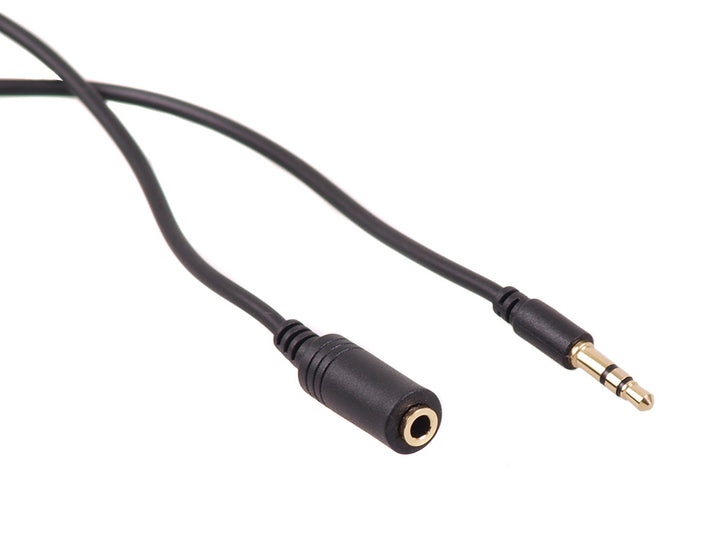 Cable jack 3,5 mm Maclean, clavija-hembra, 5 m, negro, MCTV-821