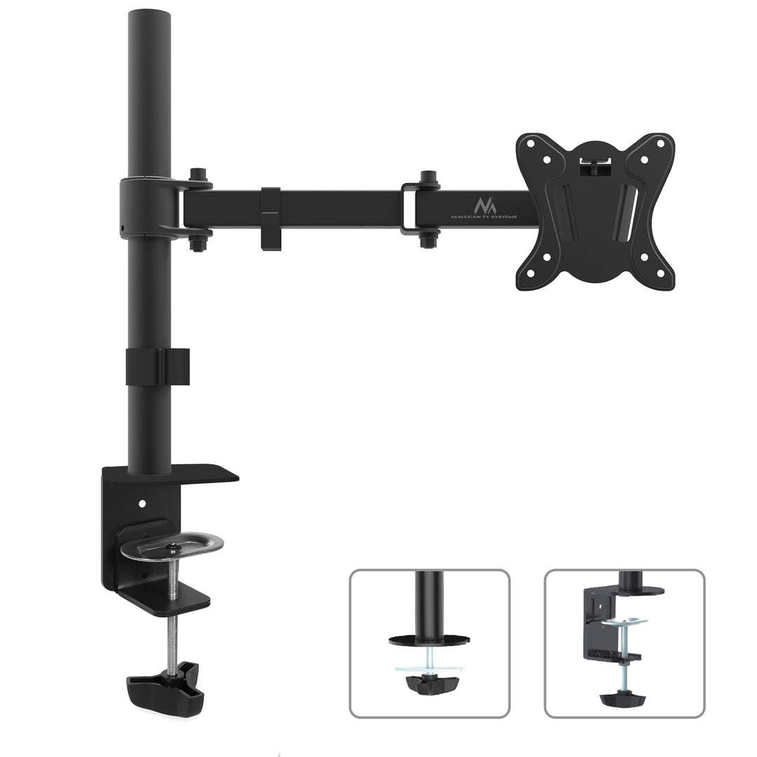 Suporte de monitor para tela de TV LCD LED 13"-27", 8kg, VESA 75 e 100 Maclean MC-690