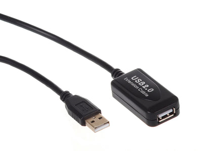 Activo Amplificado - Macho a Hembra USB A - Negro