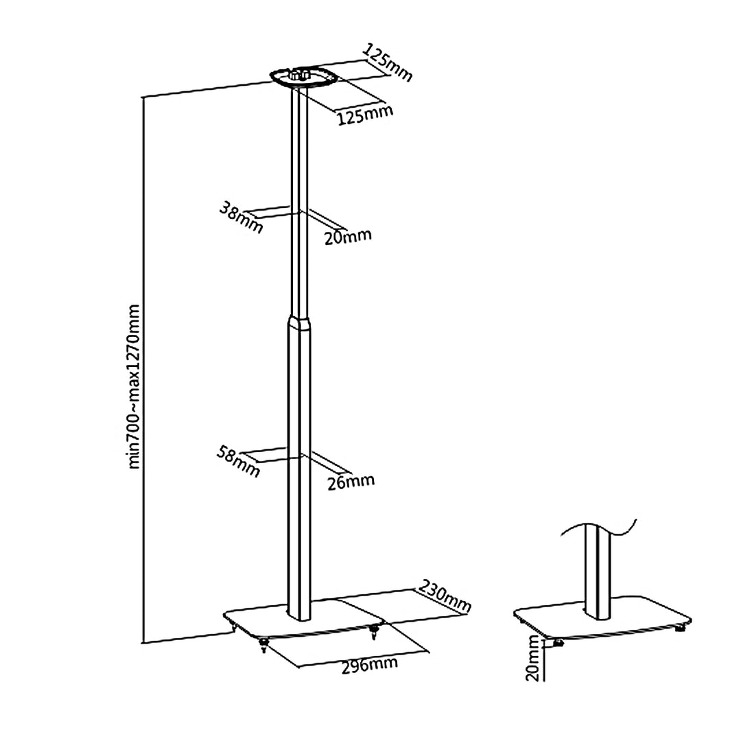 Suporte de chão para Sonos One / Sonos / One SL, Maclean, MC-896