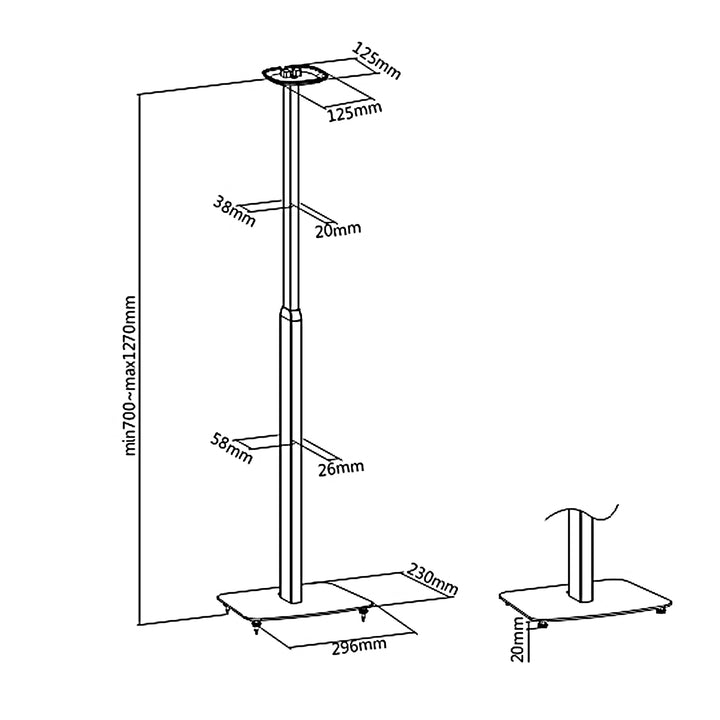 Suporte de chão para Sonos One / Sonos / One SL, Maclean, MC-896