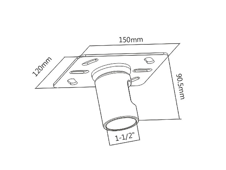 Placa Maclean, para montar un soporte de TV, PROFI MARKET SYSTEM, 50kg, MC-706