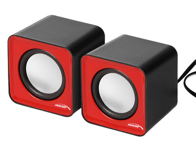 Alto-falantes para PC, USB, 2x3W, autoalimentados, vermelhos Audiocore AC870