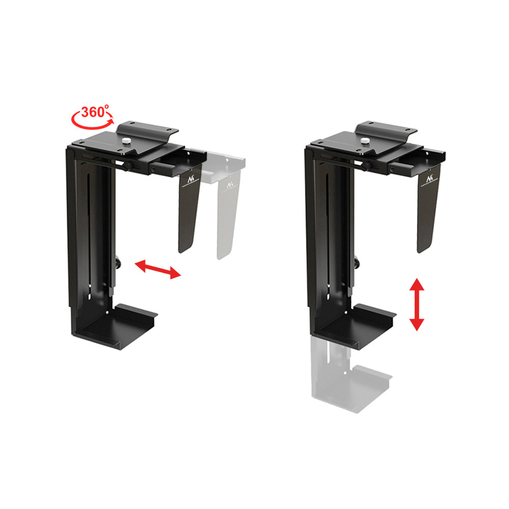 O MC-713 foi projetado para armazenamento vertical de computador abaixo da superfície de trabalho