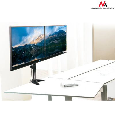 Soporte doble para Monitor Pantalla LCD LED TV Doble (13"-27", 8 kg, VESA 75 y 100) Maclean MC-714