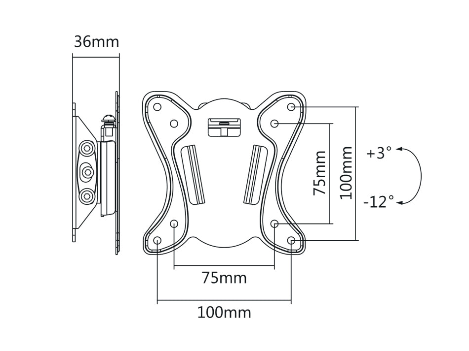 Soporte de pared para pantalla LCD LED TV 13-27", 25kg, VESA Maclean MC-715