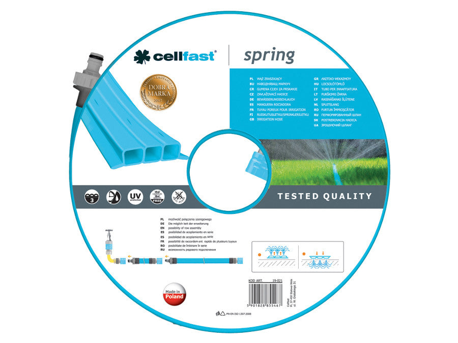 Maguera de riego microperforada, chorro difuminado para plantas frágiles Cellfast Spring