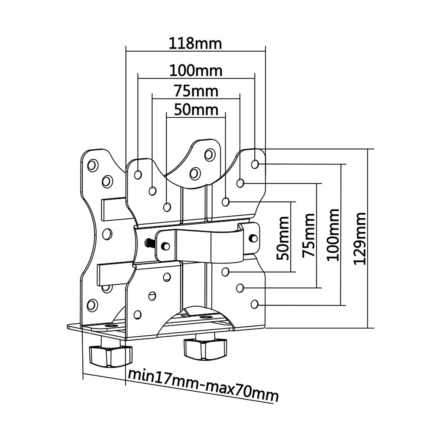 Suporte para minicomputadores VESA 100 x 100 Maclean MC-720