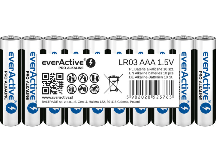 Pilhas Alcalinas EverActive Modelo LR03 AAA Micro