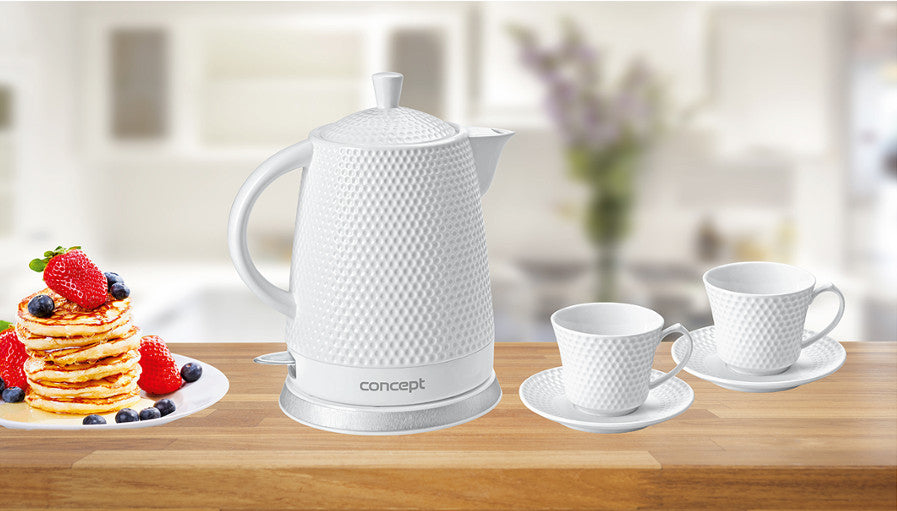 Tetera de cerámica elegante con tazas 1200-1500 W 1,5 L Concept