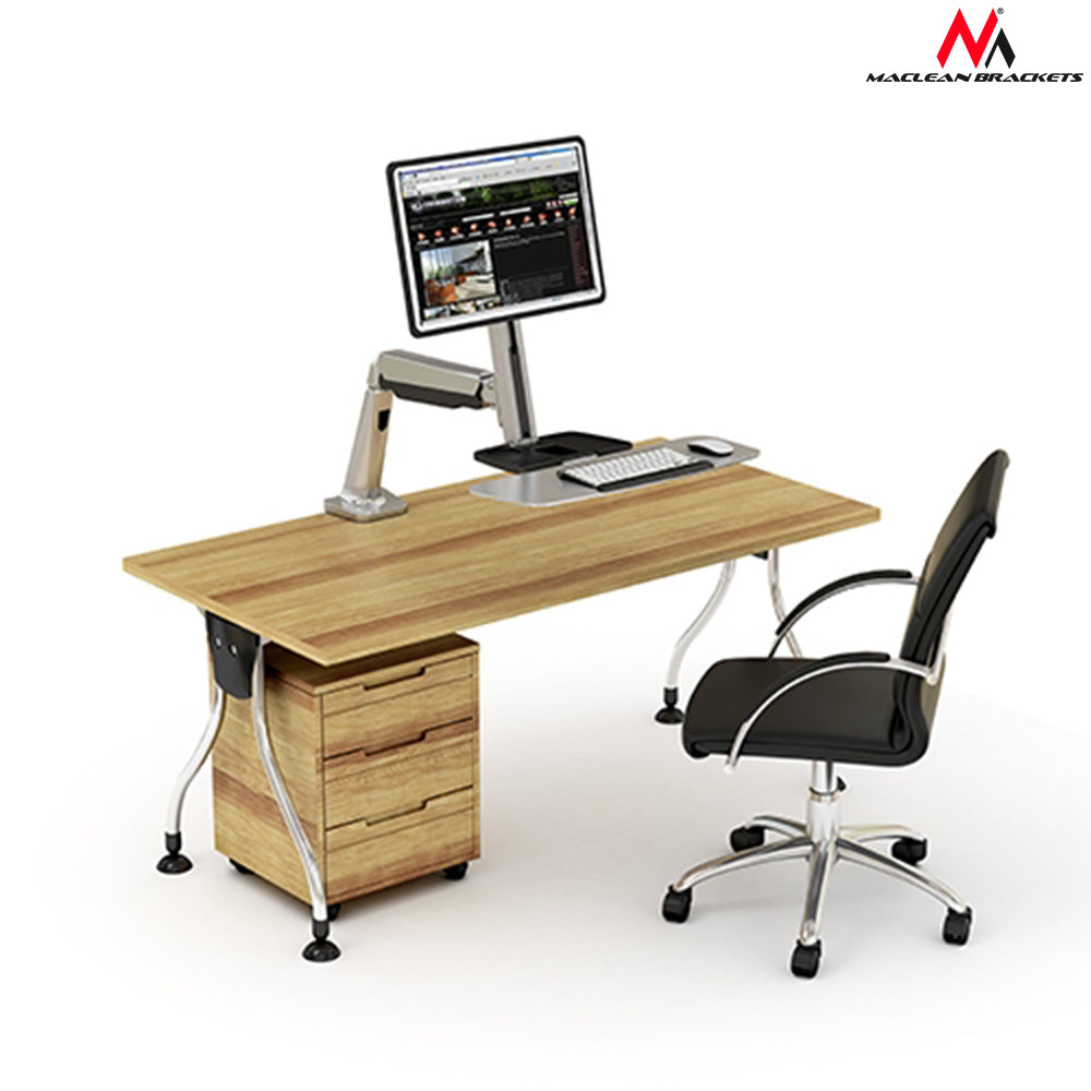 Soporte para monitor y teclado ajustable para trabajar de pie o sentado Maclean MC-728