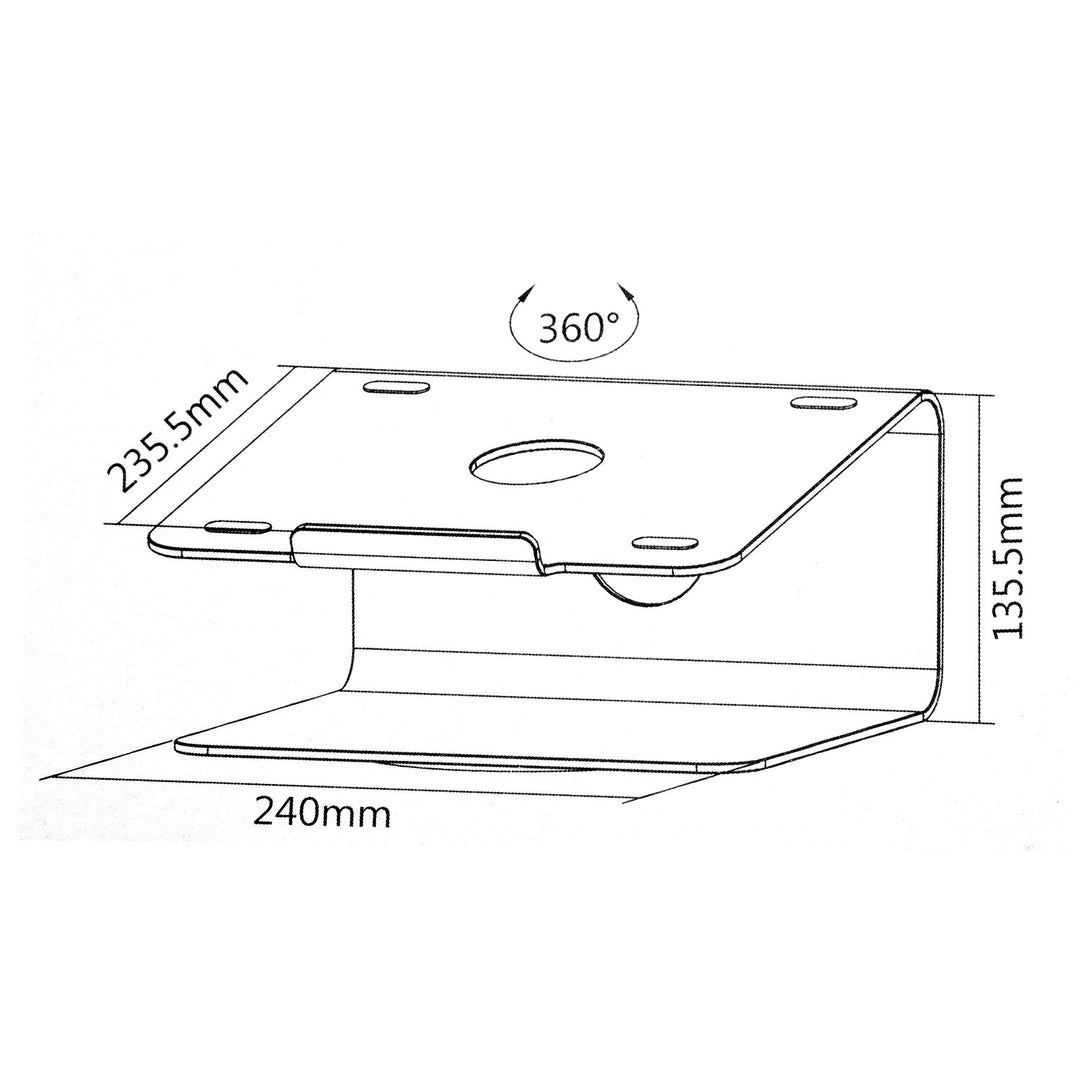 Suporte para laptop em alumínio com sistema de rotação 360º Maclean MC-730