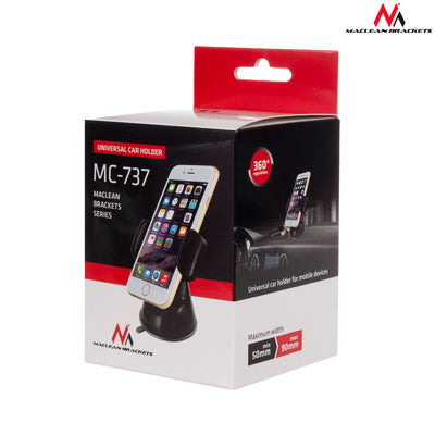 Suporte para celular com ventosa, suporte para carro, porta clipe, rotação 360° Maclean MC-737