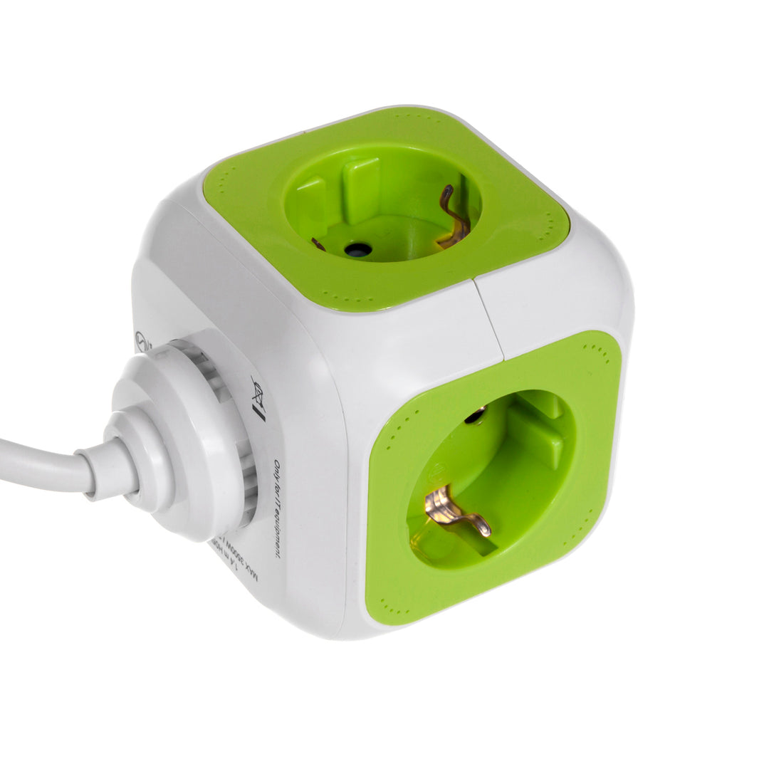 Tomada de alimentação, 2 entradas USB, comprimento do cabo 1,4m, GreenBlue GB118G - MagicCube,