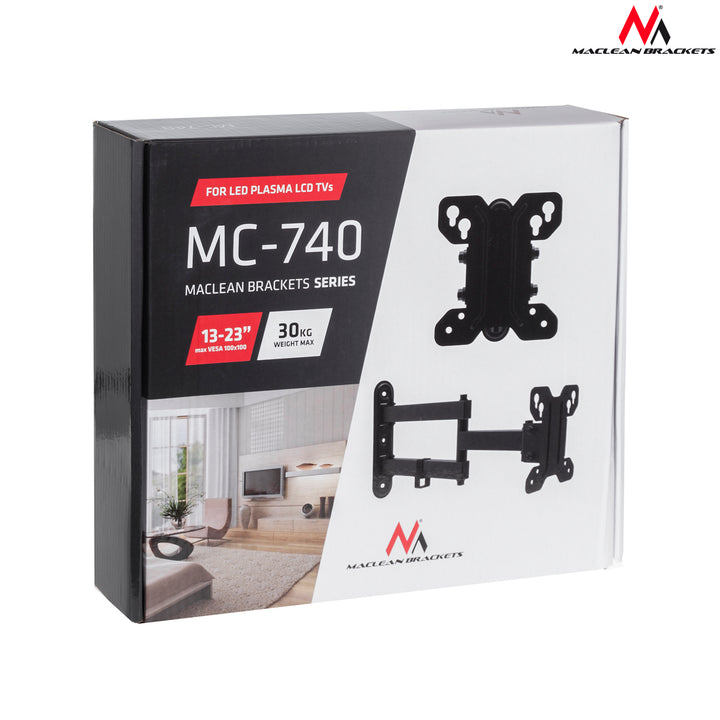 Maclean MC-740 Soporte de pared para pantalla LCD LED TV 13-32", Carga máx. 30kg, VESA máx.100x100