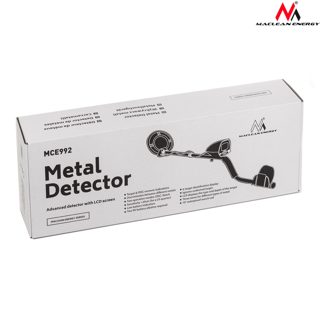 Detector de metais com conector de áudio LCD 3,5 mm Discriminador Maclean Energy MCE992 Pinpoint