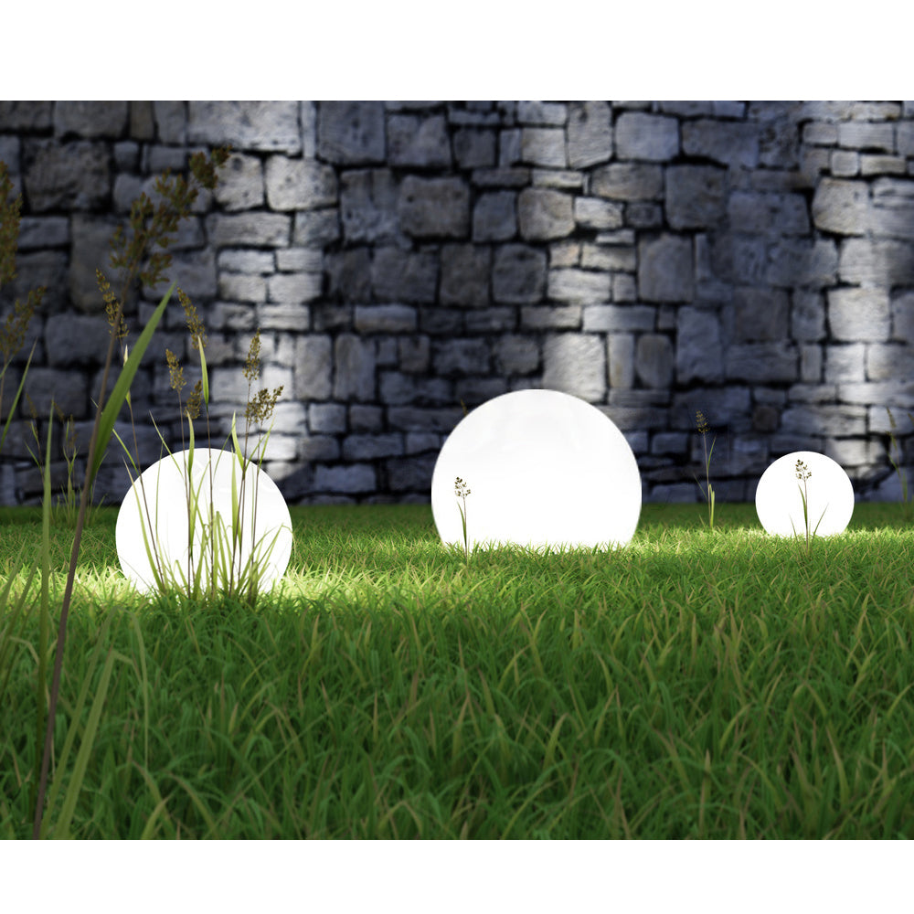 Lámpara solar de jardín en forma de bola grande 30 x 30 x 63 cm LED blanco GreenBlue GB168
