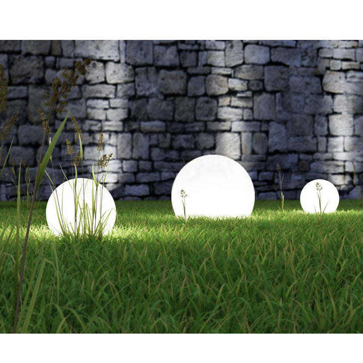 Lámpara solar de jardín en forma de bola grande 30 x 30 x 63 cm LED blanco GreenBlue GB168