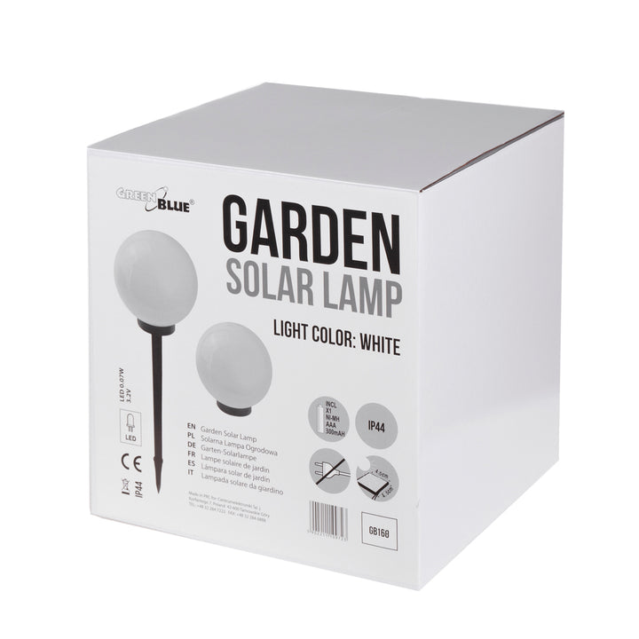 Lámpara solar de jardín en forma de bola grande 30 x 30 x 63 cm LED blanco GreenBlue GB168