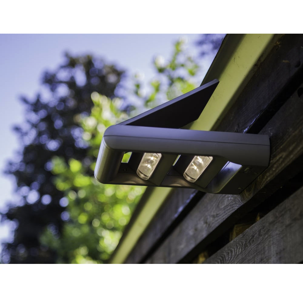 Lámpara solar LED 12W de pared para exterior 2 direcciones de luz independientes GreenBlue GB131