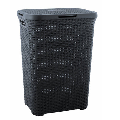 El cesto de ropa sucia Curver Natural Style Curb 60l Grey Grey Gran capacidad