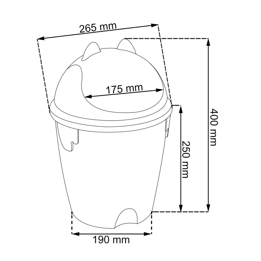 Curver 155181 Lixeira Lion 12L com tampa giratória leve para quarto infantil