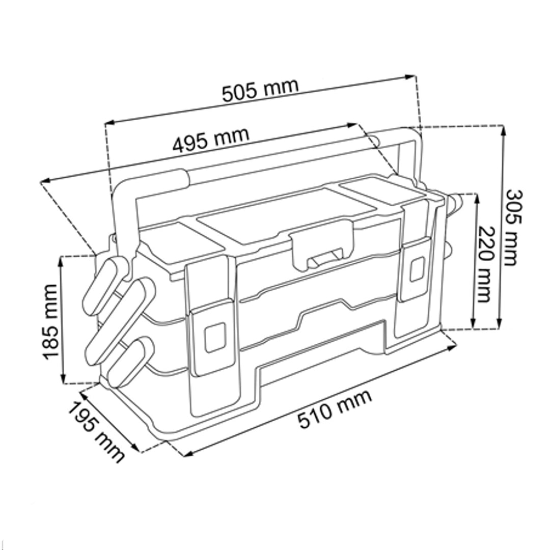 Caixas de ferramentas cantilever com três andares