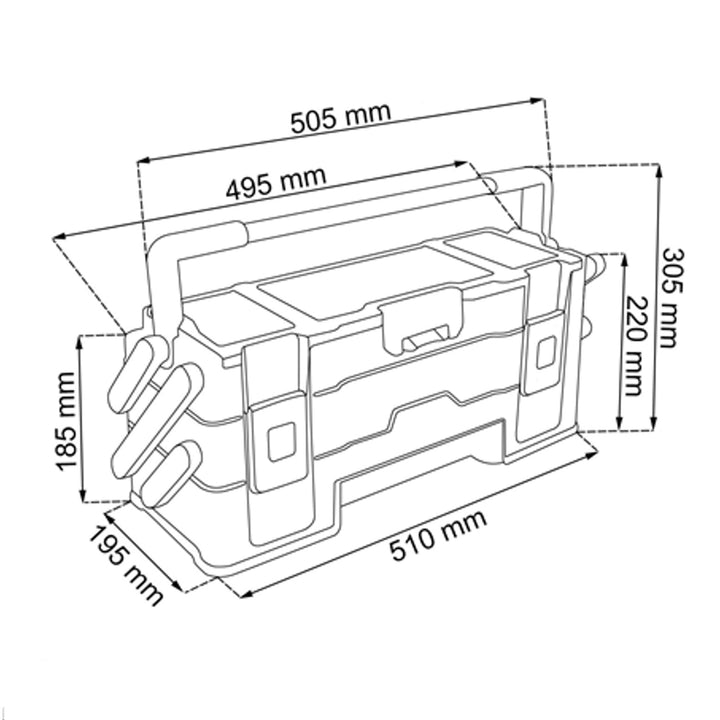 Caixas de ferramentas cantilever com três andares