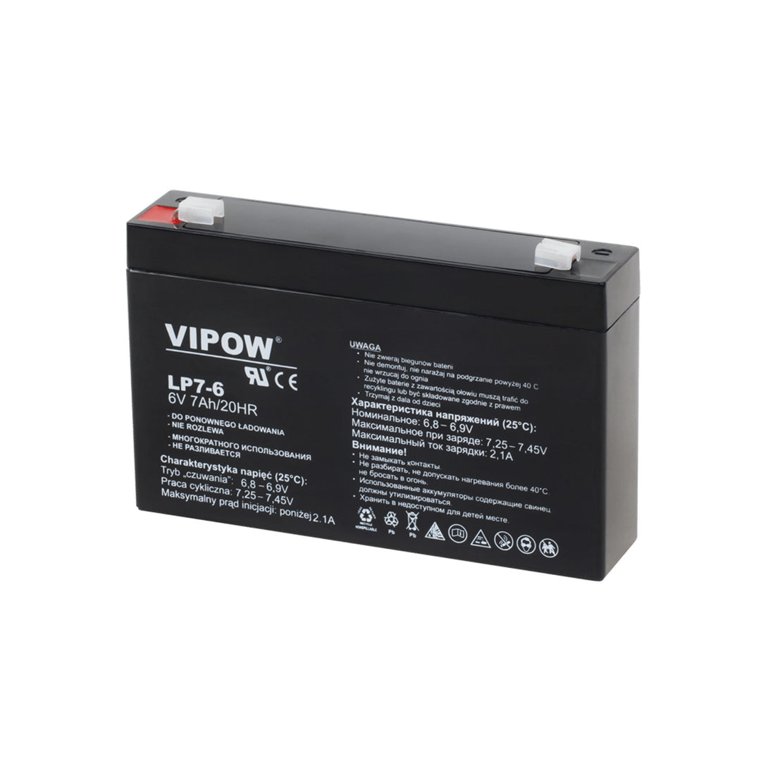Batería de gel Vipow 6V 7Ah sin mantenimiento para SAI