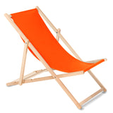 Tumbona de madera de haya con respaldo ajustable de tres niveles color naranja GreenBlue GB183