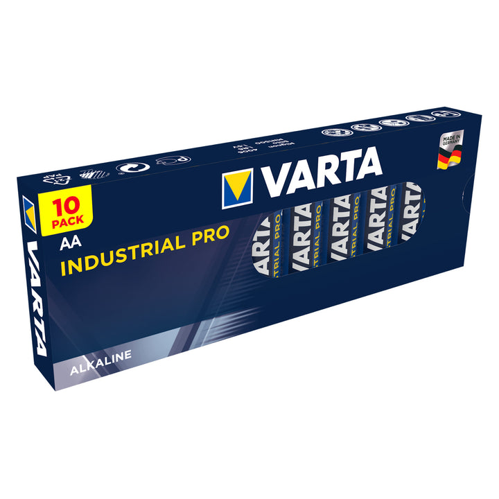 10 x POTENTES PILAS ALCALINAS VARTA INDUSTRIAL AA 10x Pilas LR6/AA Varta Industrial