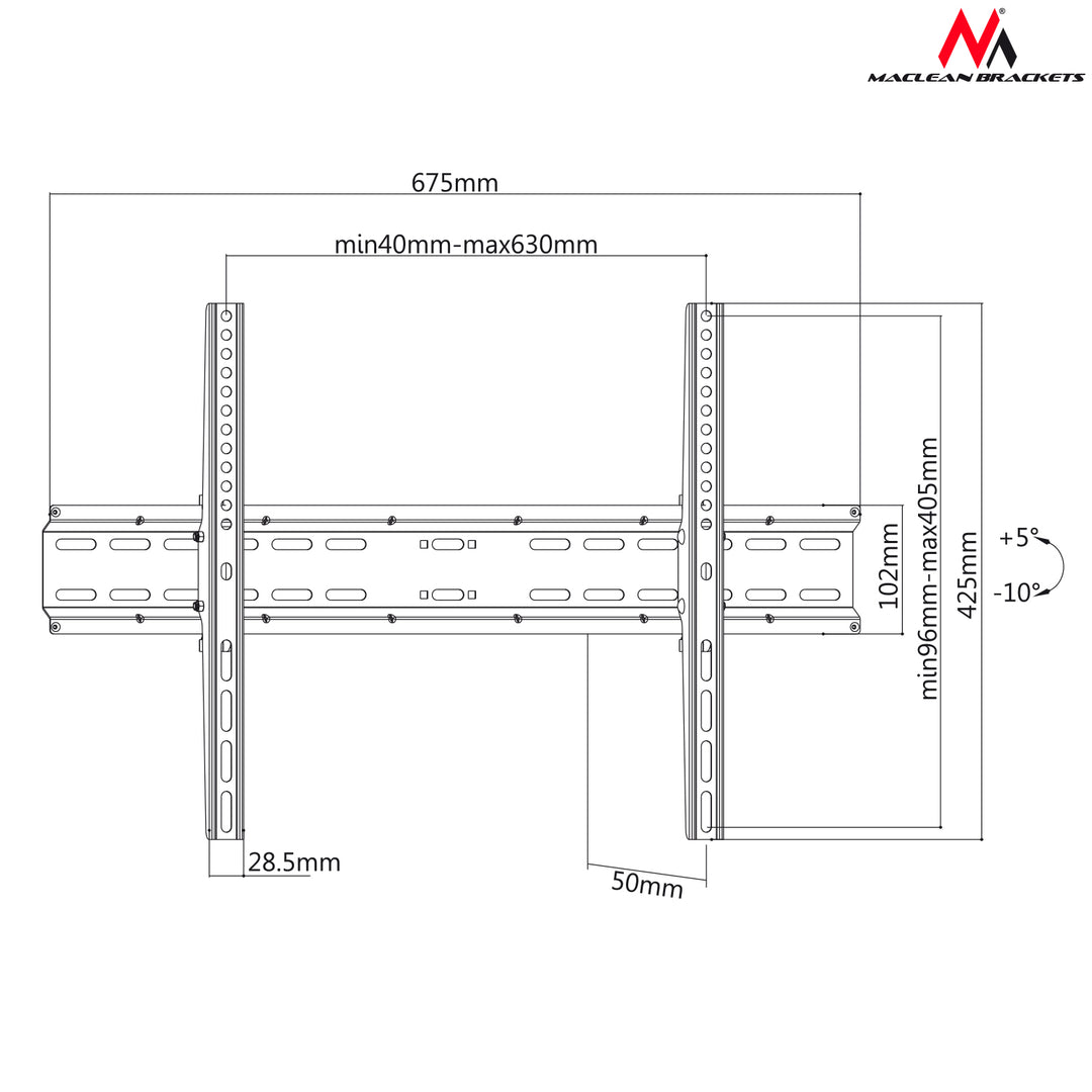 Soporte de pared para monitor o pantalla LCD/LED TV 37-70" 35kg VESA Maclean MC-749