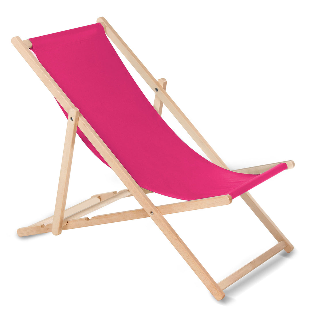 Espreguiçadeira dobrável clássica de faia rosa GreenBlue GB183