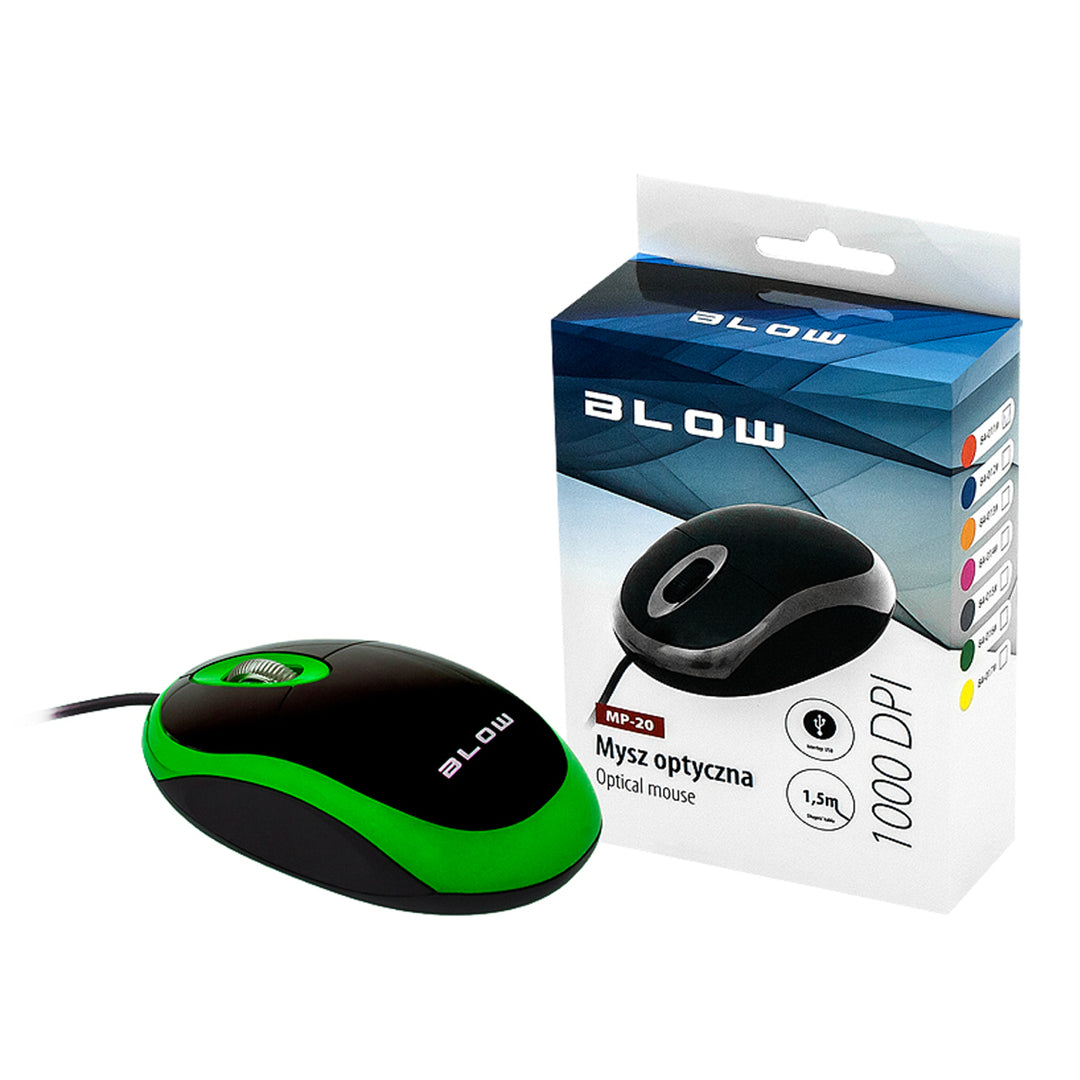 Mouse óptico de computador MP-20 BLOW USB azul