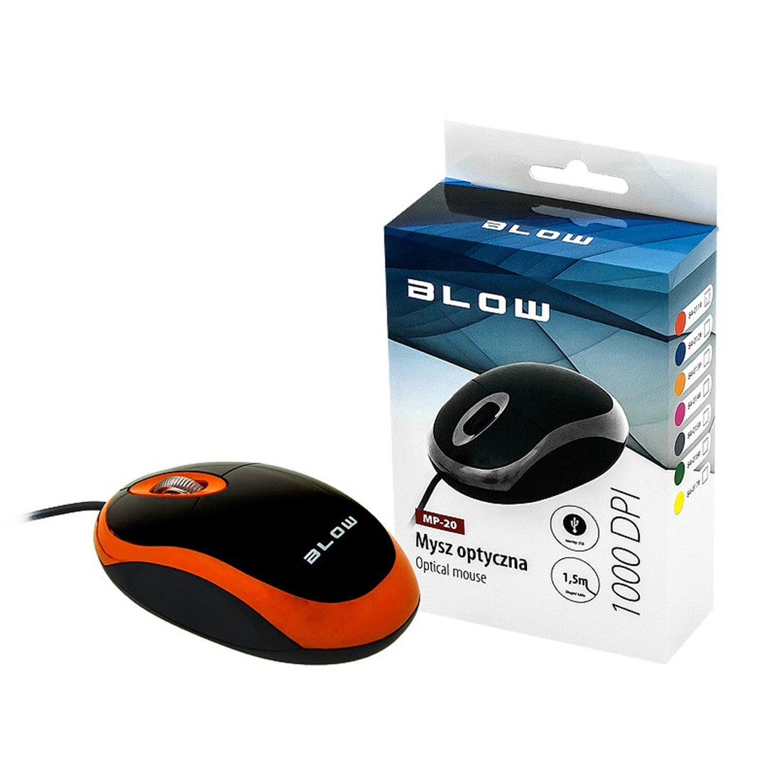 Mouse óptico de computador MP-20 BLOW USB azul