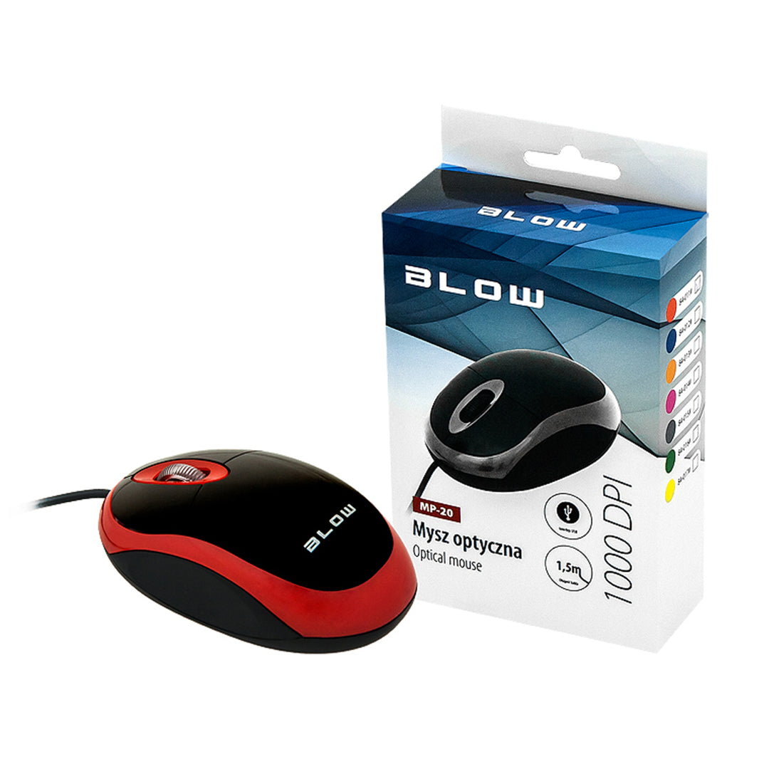 Mouse óptico de computador MP-20 BLOW USB azul