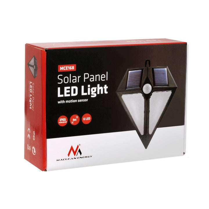 Lâmpada solar com sensor de movimento 6 LED Maclean Energy MCE168