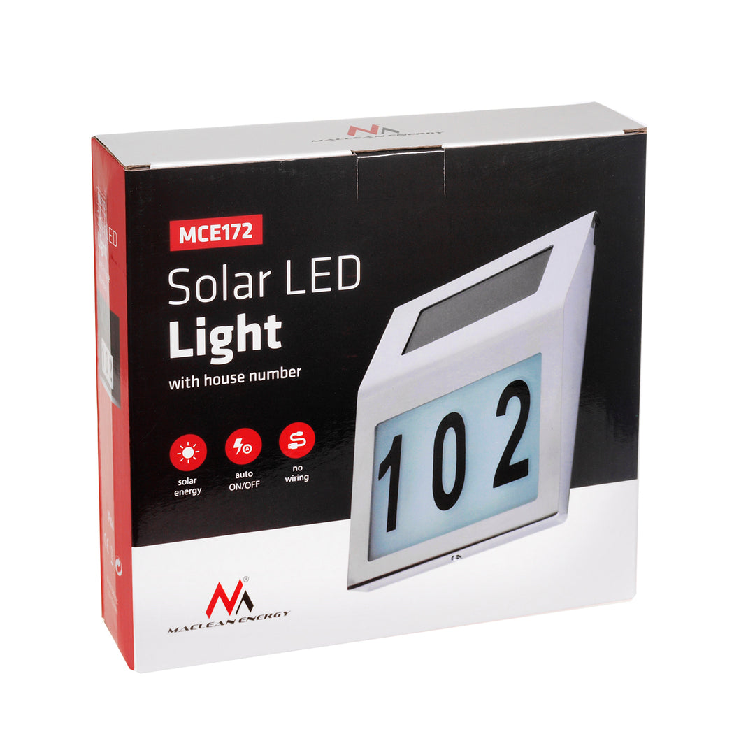 Maclean Energy MCE172 Lámpara solar LED con número de casa