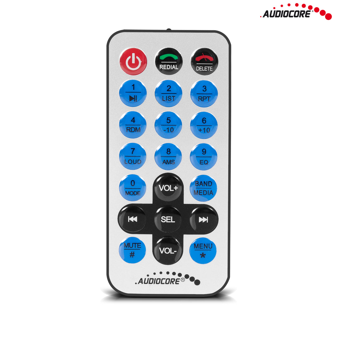 Sistema de áudio viva-voz Bluetooth MP5 AVI DivX + controle remoto Audiocore AC9900