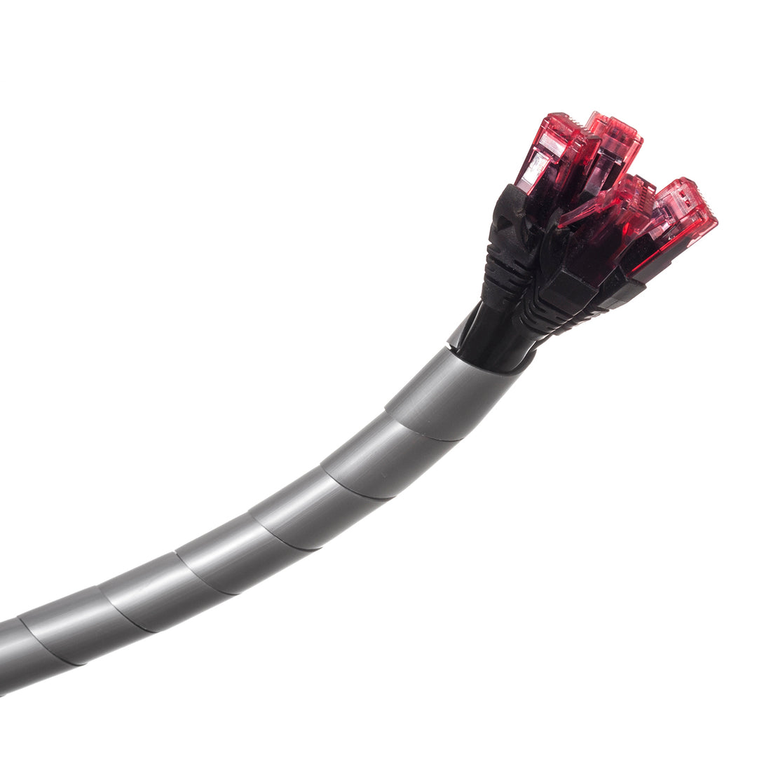 Cubrecables Maclean, Enmascaramiento, (20,4*22mm), 3m, Espiral plateada, MCTV-687S