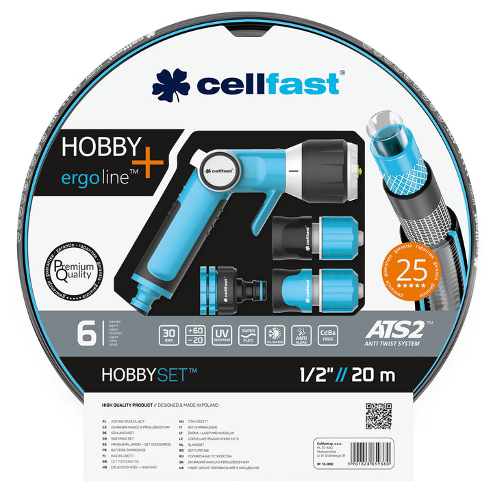 Juego de jardín manguera de jardín de 20m 1/2 "Cellfast Hobby Ergo Line