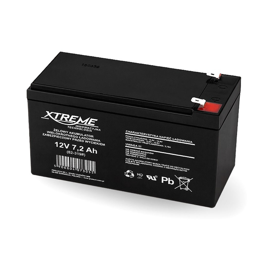 Bateria de gel AGM (tapete de vidro absorvente) XTREME 12V 7,2Ah