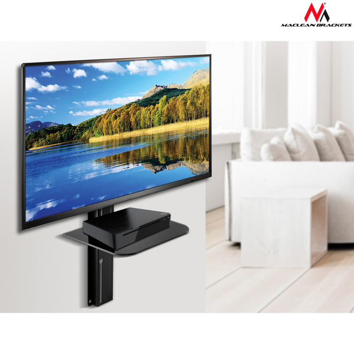 Soporte de pared para pantalla con estante para DVD 23"- 42", carga hasta 30kg, soporte inclinable Maclean MC771