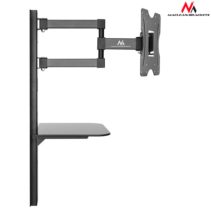 Suporte de parede para tela com prateleira para DVD 23"- 42", carga até 30kg, suporte inclinável Maclean MC771