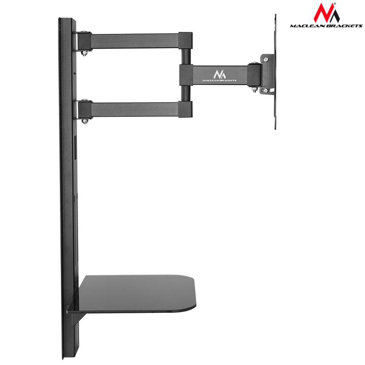 Soporte de pared para pantalla con estante para DVD 23"- 42", carga hasta 30kg, soporte inclinable Maclean MC771